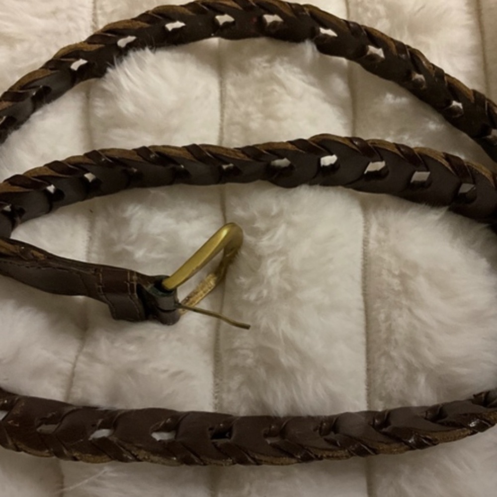 VINTAGE from 70s, HAND-CRAFTED BRAIDED ,Brown Leather BELT Women’s Size M, INDIA - Picture 7 of 7